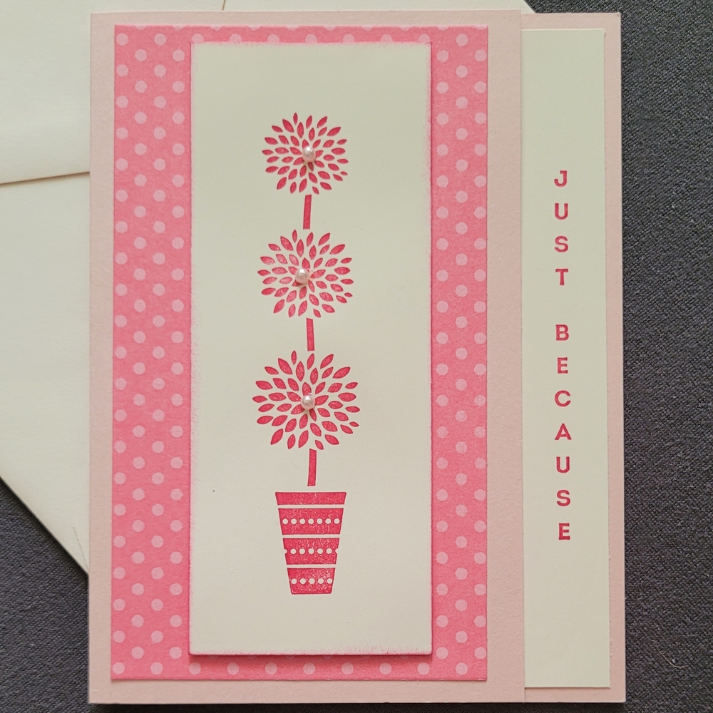Pink Floral Just Because Card
